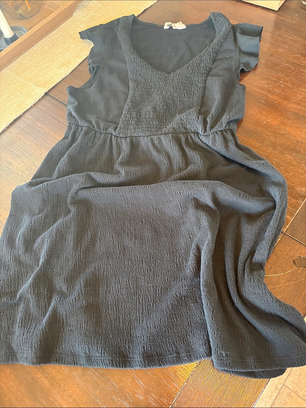 Women’s Roxy Black V-Neck Textured Casual Dress